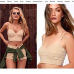 Amuse Society Beige Cream Bustier Crop Top – Size M Photo 5