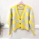 ZARA  Yellow and Grey Plaid Button Front Cardigan Size S Photo 0