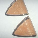 Vintage Gold Tone Shimmer Enamel Half Hoop Retro Boho Pierced Earrings Photo 2