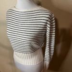 Theory  Black White Striped Bateau Boatneck Neckline Sweater MEDIUM Photo 4