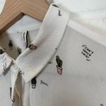 Bershka BSKGIRL Cactus Print Women's Button Down Long Sleeve Shirt White Size S Photo 11