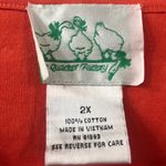 Quacker Factory  orange‎ v-neck buttons 3/4 sleeve Photo 2