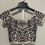 Lucy Paris Black and White Fitted Crop Blouse Photo 0