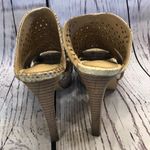 BCBGMAXAZRIA BCBGmaxazaria faux snake tan laser sandal heels women's size 6.5 BCBG‎ Photo 5