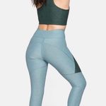 Outdoor Voices Two Tone 3/4 Hunter Green Slate Blue Warmup Leggings Photo 4