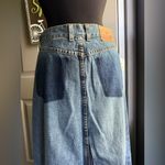 Lucky Brand Vintage 2001 distressed contrast button fly denim maxi skirt, size 8 Photo 5