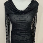 White House Black Market Y2K Sheer Mesh Polka Dot Top XS Photo 0