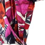 Caribbean Joe pink floral lillies faux wrap side tie short sleeve tropical dress Photo 6