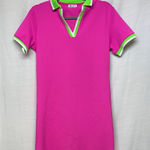 WHY Polo Mini Dress Large Stretch Fushia Pink Preppy MSRP 89 Photo 0