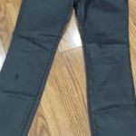 Eileen Fisher  Black Waxed Faux Leather Organic Cotton Blend Pants size 8 Photo 5