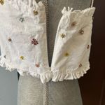 ZARA white beaded flower cotton crop top Photo 4