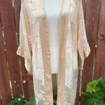 Vintage Natori 100% Silk Peach & Purple Ombré Floral Kimono Size Small Pink Photo 0
