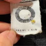 Akemi + Kin Women’s Black Square Neck Ribbed Knit Lettuce Trim Cropped Tank Top Photo 2