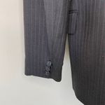 Theory Black Brown Pinstripe Blazer Sz 0 Photo 4