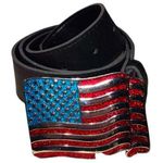American Flag belt Buckle! Black Photo 0