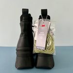 Nurture By Lamaze Nurture Whitney Water Resistant Leather Lace-Up Black Lug Sole Platform Boots Photo 6