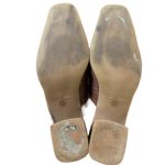 90'S Y2K VTG. BROWN LEATHER NICOLE WOVEN MULES HEELS SZ. 8 1/2 Photo 7
