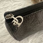 Junior Drake‎ Metallic Leather Round Pouch Cosmetic Bag Clutch Photo 8