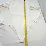 Forever 21 Bodysuit  Long Sleeve Deep V-Neck Ribbed White Photo 5