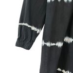 Steph Black Denim Tie Dye Baby Doll Long Sleeve Exaggerated Collar Dress XS/S Photo 2
