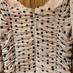 re:named  Cream w/ Black Polka Dots Ruched Lined Bodycon Mini Dress Size‎ Small Photo 9