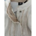 S5A Jacket Womens 16 Cream Linen Button Artsy Lagenlook Minimalist Capsule Photo 4