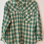 Akaiv  Plaid Button Down Shirt - Green‎ and Blue Size Small EUC Photo 0