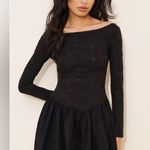 Free People  Surley Mini Black Long Sleeve Dress Photo 0