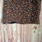Greylin  Orange Fall Floral Black Tassel Tie Boho Blouse Photo 5