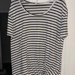 Umgee  Black and White Striped Short Sleeve Top Photo 0