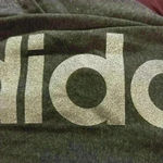 Adidas with glitter logo on leg athletic leggings sz xs grey Photo 4