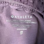 Athleta  Grace‎ Warm Up Pant Women’s XS Purple Nylon Wind Pants Cinch Hem Joggers Photo 3