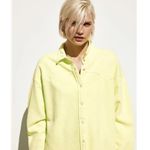 ZARA Women’s Sz M Up Shirt Jacket Neon Long Sleeve Photo 0