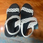 Skechers NWT Cali Luxe Rumble On Sassy Dayz Foam Wedge Sandals black white Photo 6