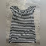 Madewell Women’s Medium , Dark Gray, And White Striped Mid Length Dress Photo 4