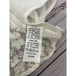 Uno Core Sheer Top Womens S Floral Lace Lattice Back Short Sleeves Collar White Photo 7