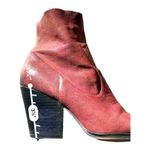 Isola Lani Wine Burgundy Red Leather Heeled Ankle Boots Women’s Size 10 Photo 7