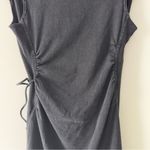 Anthropologie Daily Practice by Montauk V-Neck Dress Black Wrap Mini Cotton Tie Photo 7