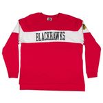 NHL Chicago Blackhawks Women's Red Long Sleeve Fleece Crew Sweatshirt, Large Photo 1