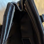 Coach Hampton Signature Stripe Black Leather & Canvas Satchel Photo 6