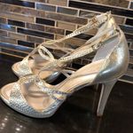Caparros  gold rhinestone bling strappy Heels women’s size‎ 9.5 wedding prom Photo 0