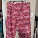 Lands' End Women's Red PJ Pants sz L 14/16 soft flannel fair isle winter pajamas Photo 3