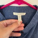 Eileen Fisher  Washed Organic Linen Delave Shirtdress in Blueberry Size PP 2P-4P Photo 6