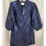 Flora Bea NYC Essen Shift Dress Night Gaze Navy XS NWT Elegant Brocade Design Blue Photo 1