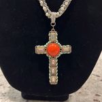 Whimsygoth One of a Kind handcrafted victorian style necklace with Cross pendant Gold Photo 0