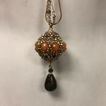 Chico's Chico’s long pennant necklace with stones 36”‎ double chain Photo 4