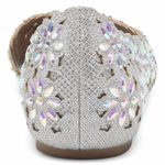 INC Mabley Silver Rhinestone Floral Flats 7M Photo 2