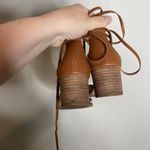 Madewell Brown Leather Block Heel Lace Up Sandal Size 6.5 Photo 5