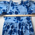 Sugar Lips  Skyline Floral Papillon‎ Puff Sleeve Midi Dress Size XS Blue Cottage Photo 12