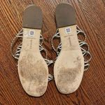 Larroude Ibiza Flat Sandal in Braided Metallic Silver Leather Size 8 Photo 5